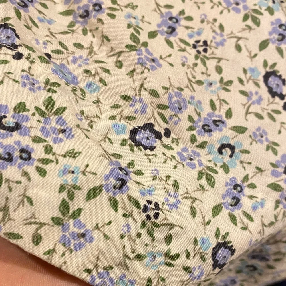 Free People Floral Mini Dress in Cream with Blue Accents - Picture 7 of 7